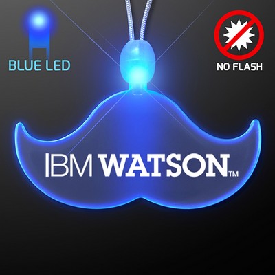 Acrylic Mustache Shape Necklace with Blue LED - PRINTED