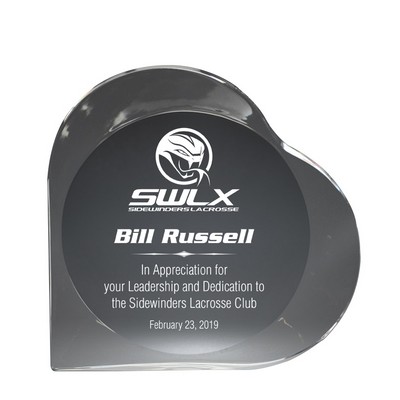 Clear Acrylic Heart Award