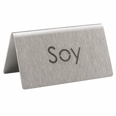 Laser Cut Stainless Steel ID Table Tent (Soy)