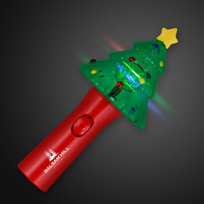 Deluxe Christmas Tree Wand with Spinning Lights - PRINTED