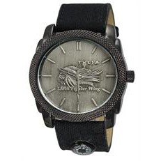 ABelle Promotional Time Maverick Medallion Black Men's Watch w/ Canvas Strap