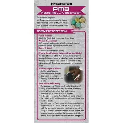 PMA Fake Molly Ecstasy Just the Facts Rack Card