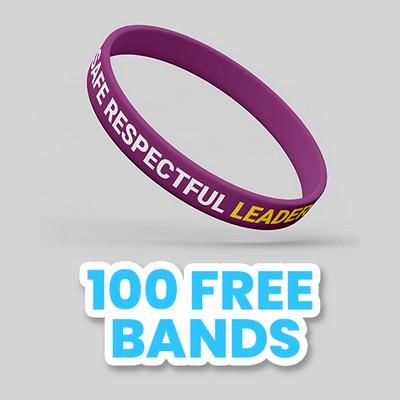 Custom Printed Silicone Wristbands - 1"