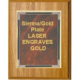 Oak Plaque 8" x 10" - Sienna Marble Mist 6" x 8" Plate