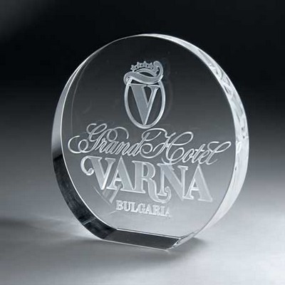 3D Etched Crystal Circle (Medium)