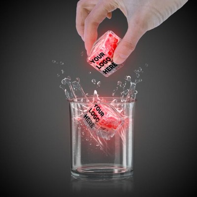 Pad Printed Red Liquid Activated Light Up Ice Cube