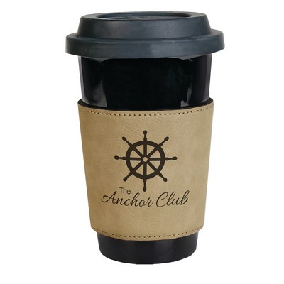 Leatherette Mug Sleeve (Light Brown)