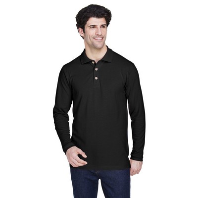 ULTRACLUB Adult Long-Sleeve Classic Piqué Polo