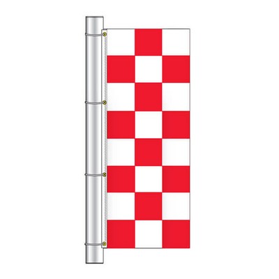 Stock Checker Free Flying Flag (Red/White) (3' x 8')