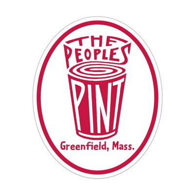 Oval Sticker | 4" x 5"| White Vinyl | Ultra Removable Adh Back | Screen