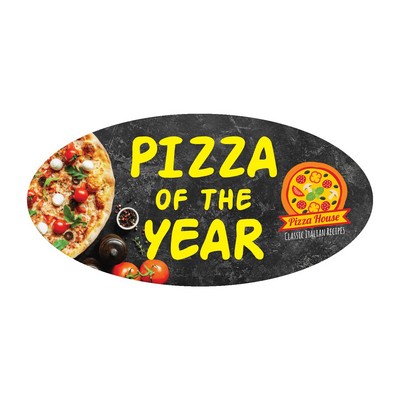 Oval Sticker | 2" x 4" | White Vinyl | Ultra Removable Adh Back | Digital