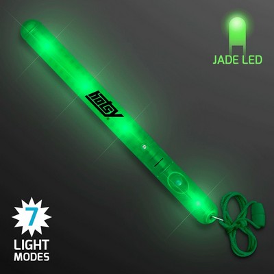 Flashing LED Green Patrol Wands - PRINTED