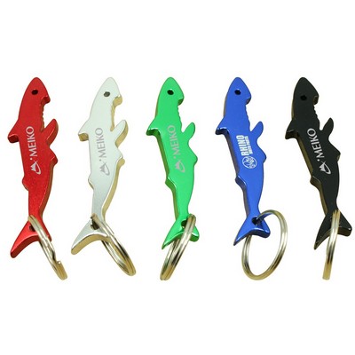 Aluminum Shark Shape Bottle Opener Keychain