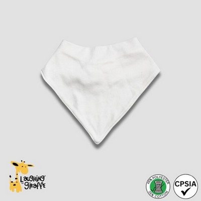 Baby Bandana Bibs - White - 2-Ply - 65% Polyester / 35% Cotton Blend - Laughing Giraffe®