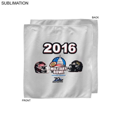 Bowl Game Rally Towel in Microfiber Dri-Lite Terry, Sublimated Full Color Logos (12"x12")