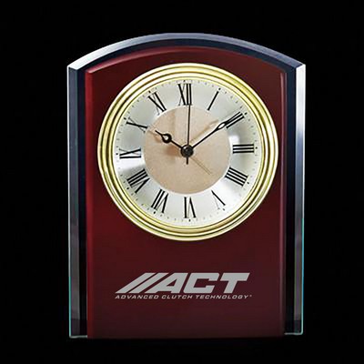 Terra Wood Clock w/Glass Trim