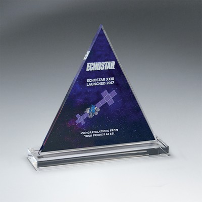 Medium Clear Acrylic Triangle on Clear Base