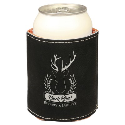 Leatherette Beverage Holder (Black/Silver)