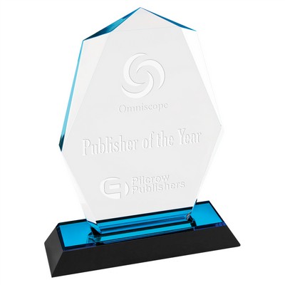Blue Octagon Point Impress Acrylic Award, 7"H