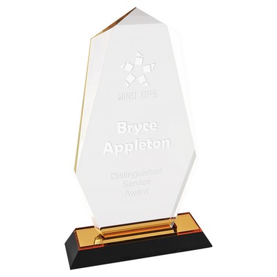 Gold Octagon Point Impress Acrylic Award, 9"H