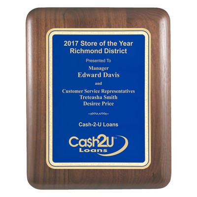 Blue Plate Walnut Plaque w/ Elliptical Edge (9"x12")