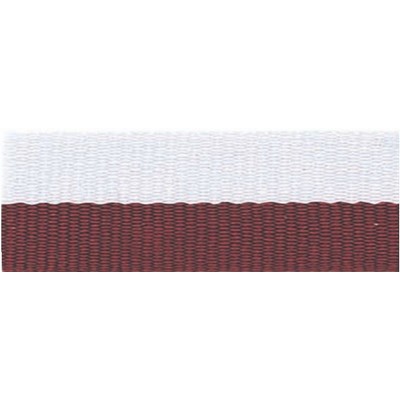 Maroon/White Neck Ribbon w/Snap Clip (1½")