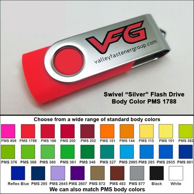 Swivel Flash Drive - 256 MB Memory - Body PMS 1788