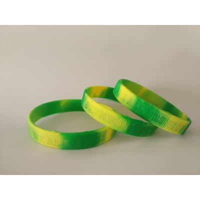 1/2" Segmented Debossed Silicone Wristbands