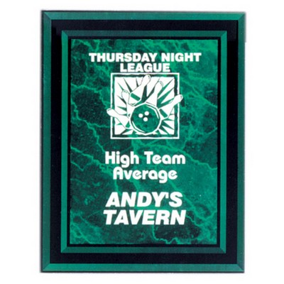 Green Marble Border Clear-Plaque Acrylic (7" x 9")