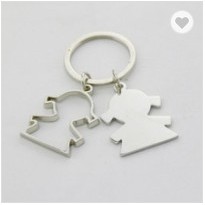 Metal Double Girl Shaped Keychain