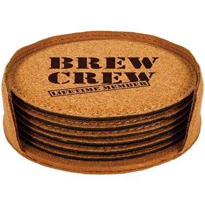 Round Cork Coaster 6 Set