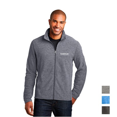 Port Authority® Heather Microfleece Full-Zip Embroidered Jacket
