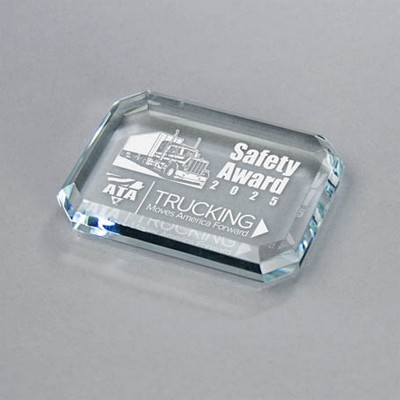 Small Beveled Clipped Corner Paperweight