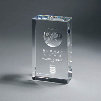 Crystal Tablet with Globe (Small)