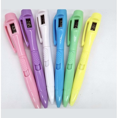 Ball pen with a digital watch