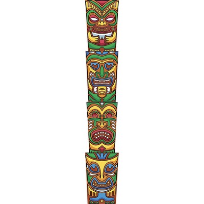 Tiki Totem Cardboard Cutout Stand Up| Standee Picture Poster Photo Print Approx. 6' Tall