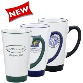 16 Oz. Halo Cone Mug (White/ Colors)