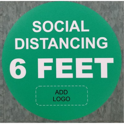 Green Social Distancing 6' Apart Stock Carpet Decal Large