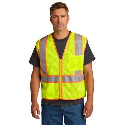 CornerStone ® ANSI 107 Class 2 Mesh Zippered Two-Tone Vest.