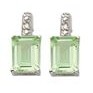 Jilco Inc. Diamond & Emerald Cut Green Amethyst Earrings