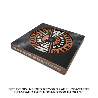 1-Sided Record Label Coasters - Sets of 6 - Standard Paperboard Box