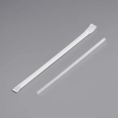Wrapped 8" Clear Plastic Straw