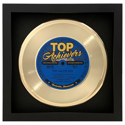 Gold Framed 7" Record - Black Backer - 10 x 10