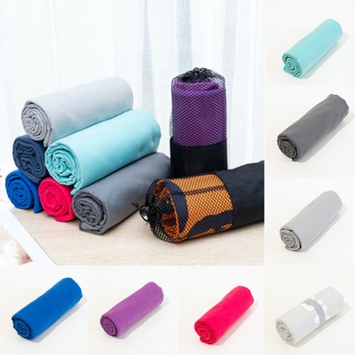 20 x 12" Microfiber Quick Dry Sport Towel W/ Drawstring Bag Packing