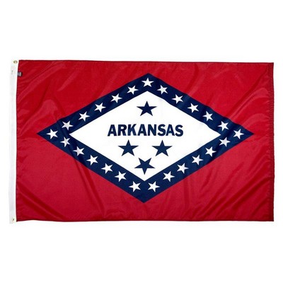 Arkansas Indoor Parade Flag w/Pole Hem And Fringe (5'x8')
