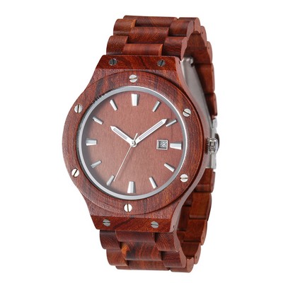 Red Sandalwood Calendar Watch