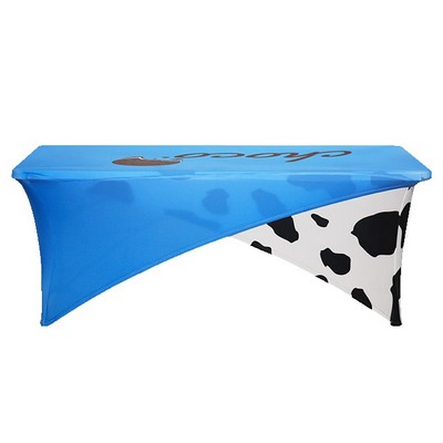 6' Cross-over Stretch Table Covers in Full Color Overall
