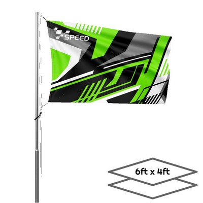 Double-Sided Dye Sublimation 2-Layer 6' x 4' Flag