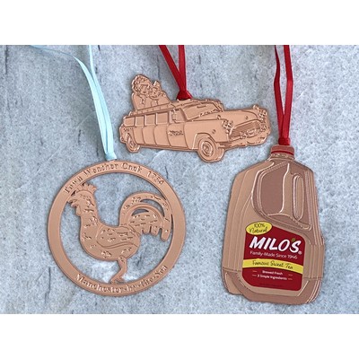 0.3 Mil Custom Copper Plated Brass Ornament (3.5")