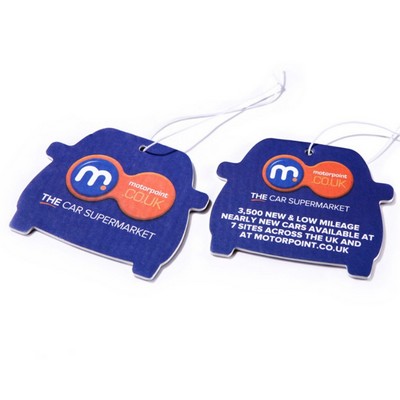 3.75" Die Cut Shape Custom Full Color Printed Air Freshener w/Flax Scent